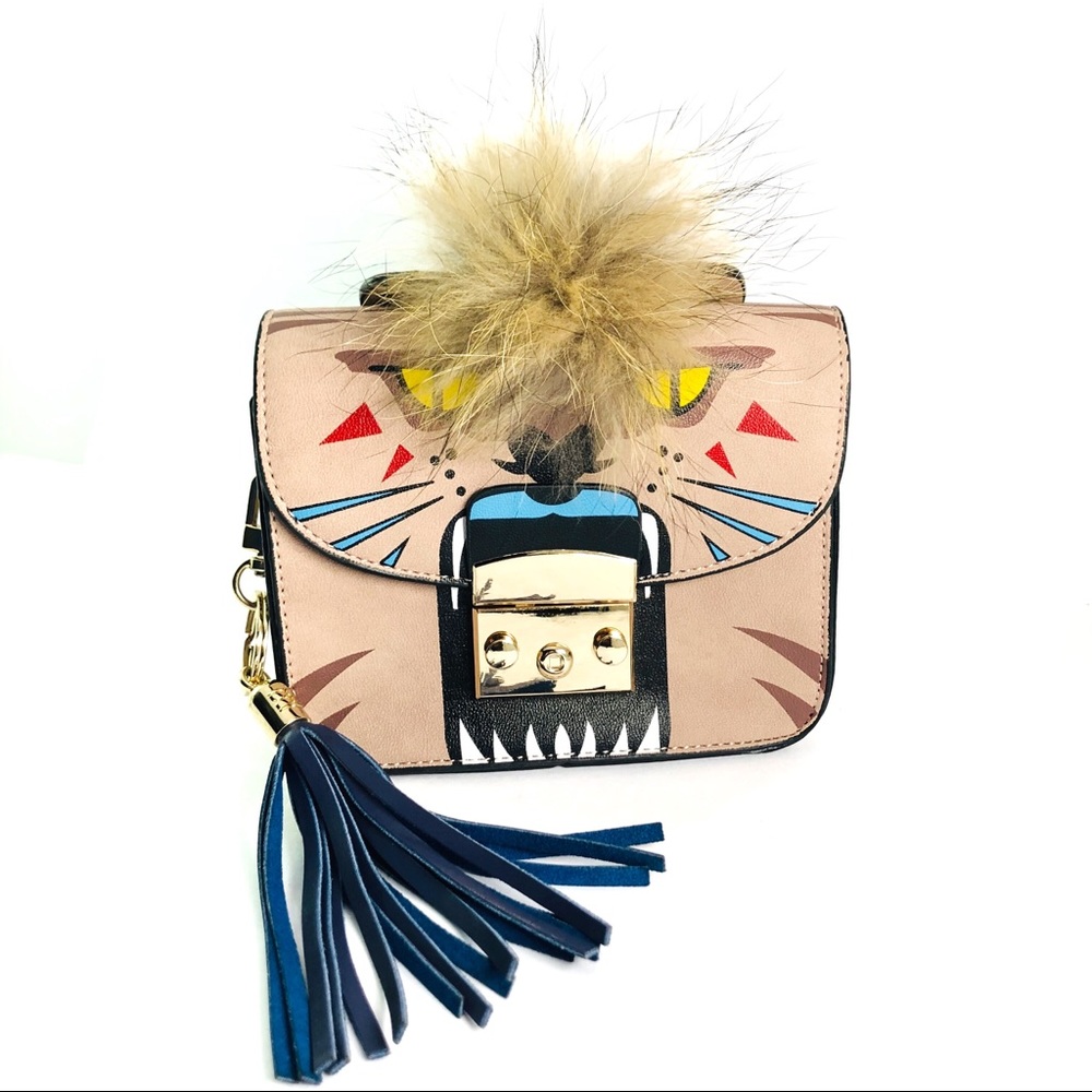 Dusty Rose Animal Face Clutch Crossbody